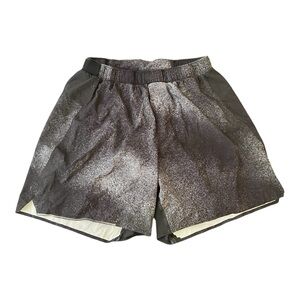 lululemon Men’s Surge Shorts Black and Gray Athletic Shorts 5” inseam
